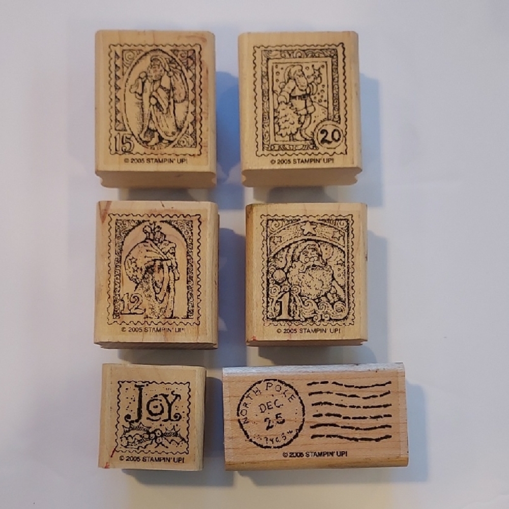 Christmas Rubber Stamp Christmas Vintage Theme Postage Stamps Cardmaking
